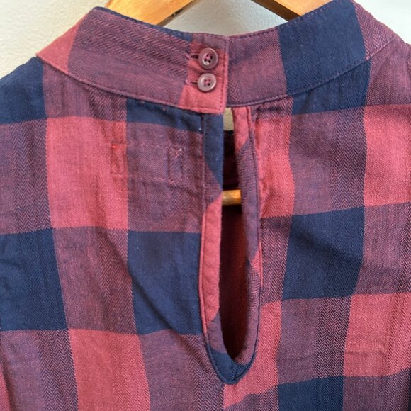 Altar'd State Navy Wine Buffalo Plaid Sleeveless A-Line Dress Womens Size Small - Picture 5 of 7